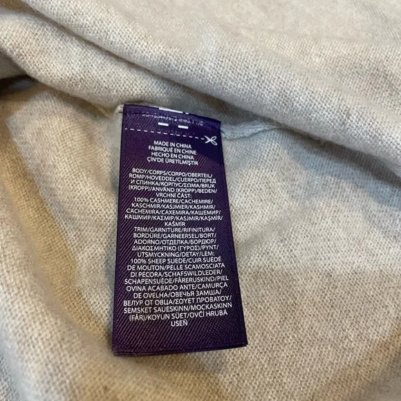 RALPH LAUREN PURPLE LABEL COLLECTION Cashmere hooded Poncho Sweater M/L